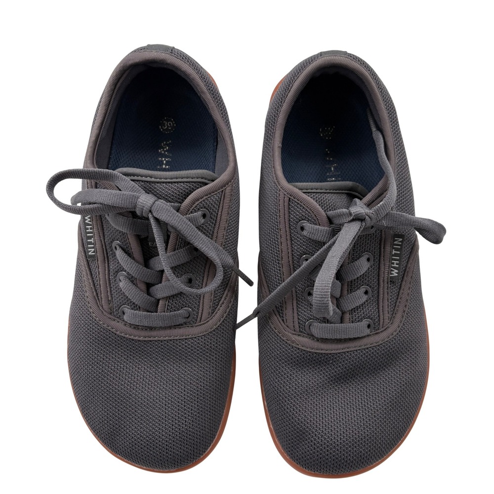 Whitin Barefoot Shoes 39 (8.5)Gray Knit Minimalist W872 Wide Box Zero Drop Women